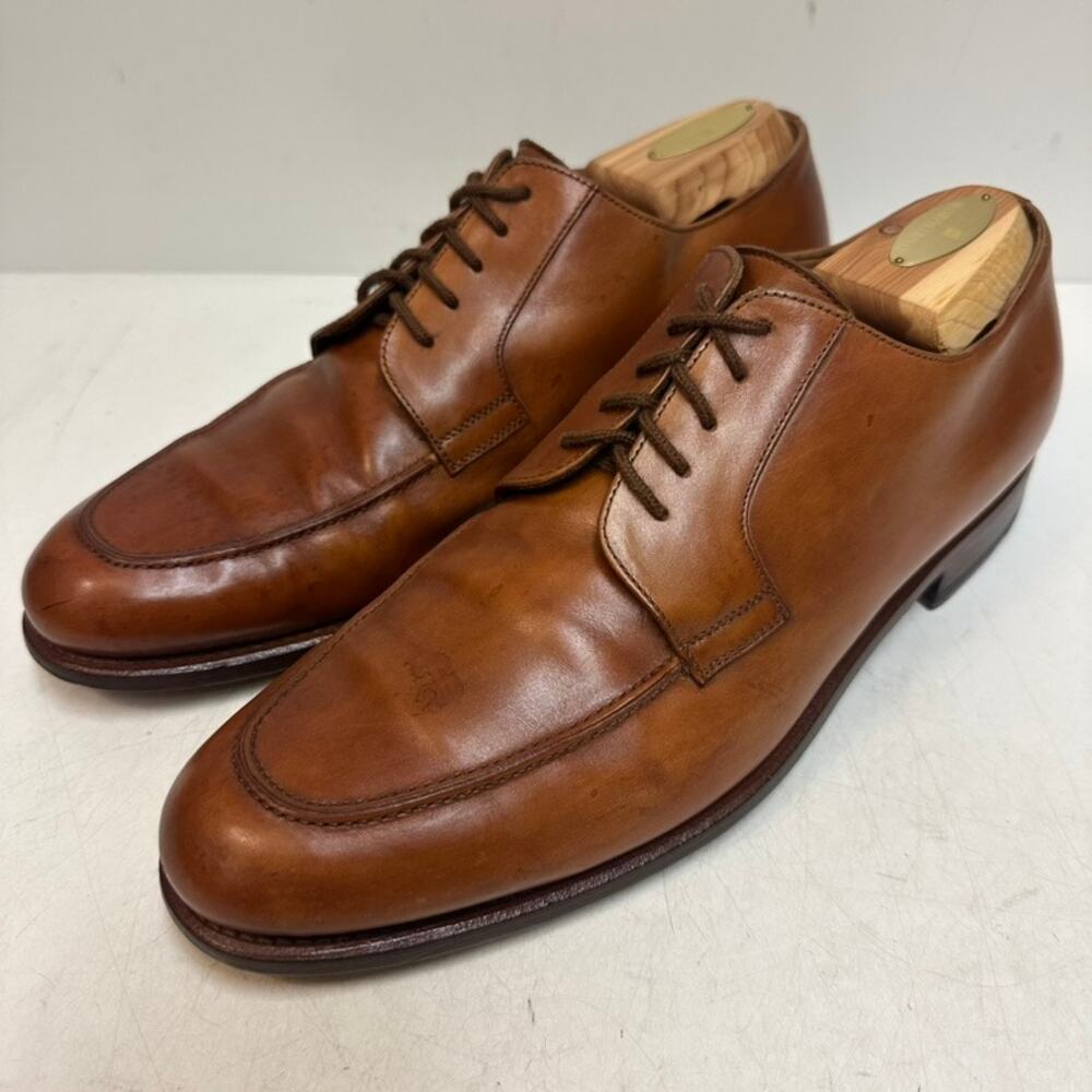 NEW HEELS Polo Ralph Lauren Brown Calf Derby Apron Toe Made in Italy US 10 D